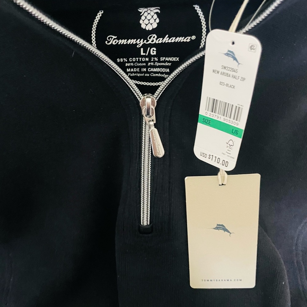 Tommy Bahama Black Quarter-Zip Pullover